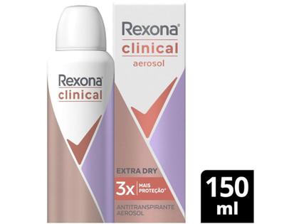 Imagem de Desodorante Rexona Clinical Extra Dry Aerossol Antitranspirante Feminino 150ml
