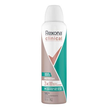 Imagem de Desodorante Rexona Clinical Refresh Antitranspirante Aerosol Feminino 150ml