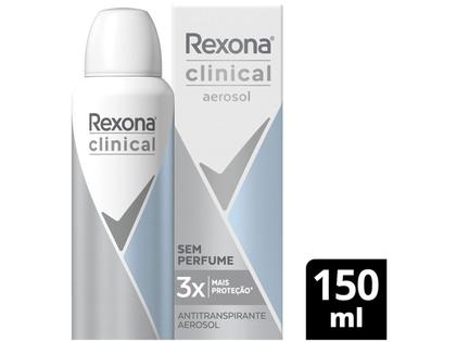 Imagem de Desodorante Rexona Clinical Sem Perfume Aerosol Antitranspirante 96h 150ml