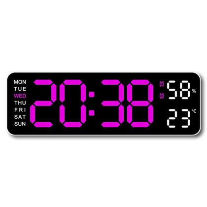 Imagem de Despertador calendário 12/24h semana digital led mesas relógio para quartos