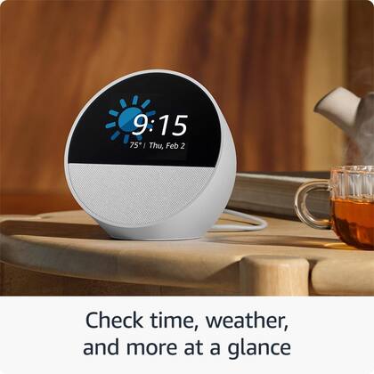 Imagem de Despertador Inteligente Amazon Echo Spot 2024 com Alexa - Branco