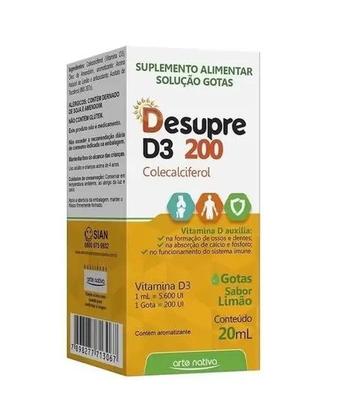 Imagem de Desupre Gotas Vitamina D 200Ui Sabor Limão 20ml -Arte Nativa