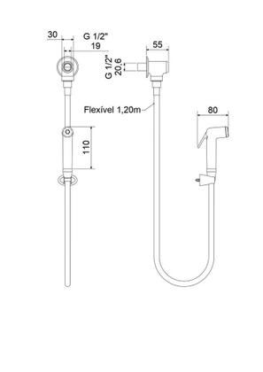 Imagem de Desviador Ducha Meber 1990 C Flex Cromado