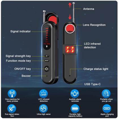 Imagem de Detector de câmera escondida SEVENPARK 2025 Portable GPS Tracker