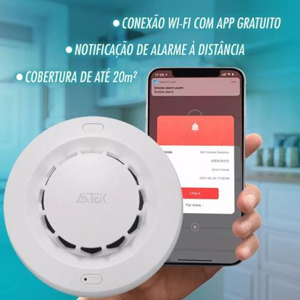 Imagem de Detector De Fumaça De Incêndios Sem Fio Alarme Sensor Temper