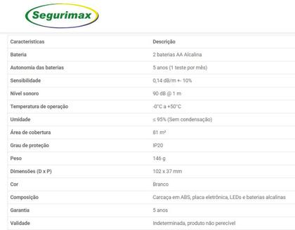 Imagem de Detector De Fumaça Sensor Autônomo Sem Fio Não Necessita de Central