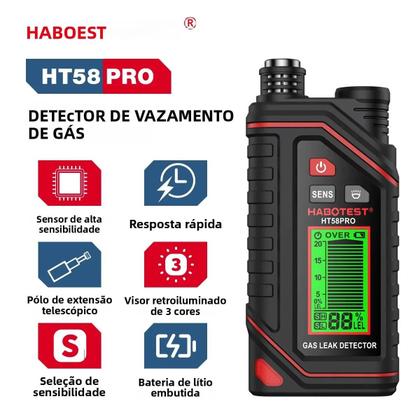 Imagem de Detector De Gás Portátil De Alta Precisão HABOTEST HT58PRO Sensor Sensível De Gás Combustível
