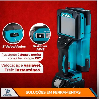 Imagem de Detector De Materiais 12V Max DWD181ZJ Makita Localiza Metais Madeiras Fios Elétricos Com Precisão Profissional Possui Tela LCD Iluminada Sem Bateria