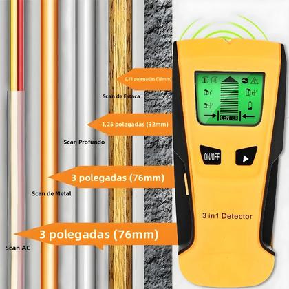 Imagem de Detector De Metais 3 Em 1 Para Vigas De Madeira, Fios Elétricos Com Tensão AC, Scanner De Parede E