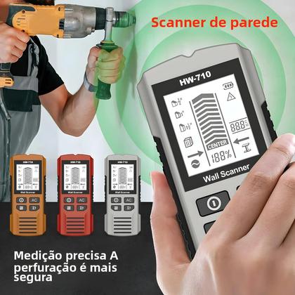 Imagem de Detector De Metais 6 Em 1 Para Parede, Localizador De Vigas, Scanner De Fios Elétricos Com Tensão AC