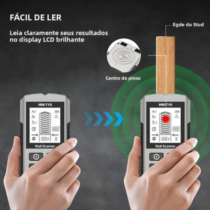 Imagem de Detector De Metais 6 Em 1 Para Parede, Localizador De Vigas, Scanner De Fios Elétricos Com Tensão AC