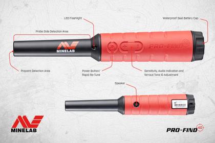 Imagem de Detector de metais à prova d'água Pinpointer Minelab PRO-FIND 40