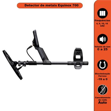 Imagem de Detector De Metais Equinox 700 Prova D'agua Mochila Top