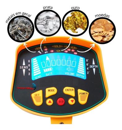 Imagem de Detector de Metais para Ouro à Prova D'água Digital com Ajuste de Sensibilidade