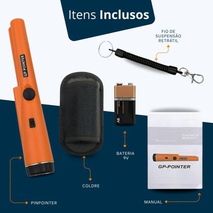 Imagem de Detector De Metal Gp Pointer Ouro Portátil Alta Precisão Laranja pinpointer gppointer