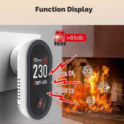 Imagem de Detector de monóxido de carbono MOES 3 em 1 com temperatura e umidade