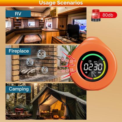 Imagem de Detector de monóxido de carbono MOES Portable Travel 3 em 1 Orange