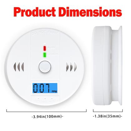 Imagem de Detector de monóxido de carbono Pumwry com display LCD, pacote com 3