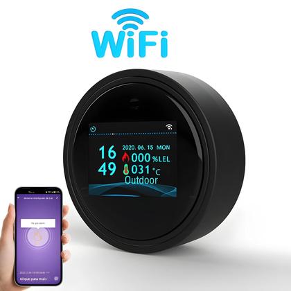 Imagem de Detector De Vazamento De Gás Natural Wifi Tuya Alarme Inteligente Com Display LCD De Temperatura