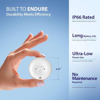 Imagem de Detector de vazamento WiFi de alarme APEC WATER, sensor duplo
