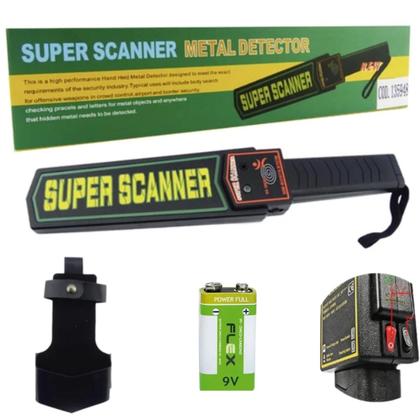 Imagem de Detector Metais Scanner Portátil Alta Precisão Manual Vibração Profissional