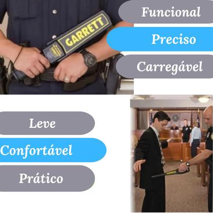 Imagem de Detector Metal Metais Portatil cor preto alta sensibilidade mais bateria 