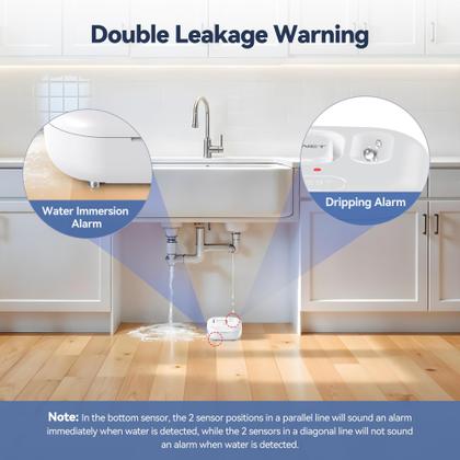 Imagem de Detectores de vazamento de água TECKNET 120dB com sensor de alarme (pacote com 3)