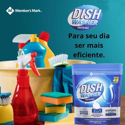 Imagem de Detergente Em Pastilha Para Máquina De  Lavar Louça  Dish Washer 48 Unidades Members Mark