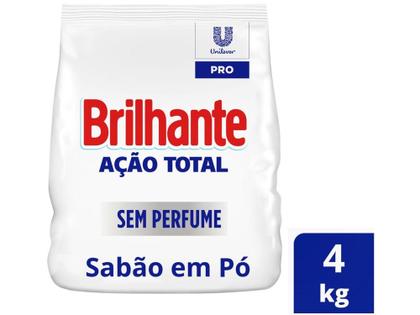 Imagem de Detergente em Pó Hipoalergênico Brilhante  - Profissional Ação Total Sem Perfume 4kg