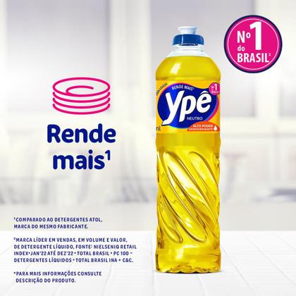 Imagem de Detergente Lava Louças Ypê Com 6 Unidades Neutro 500ml