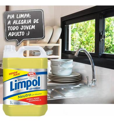 Imagem de Detergente Líquido Limpol Neutro Galão 5 Litros Econômico