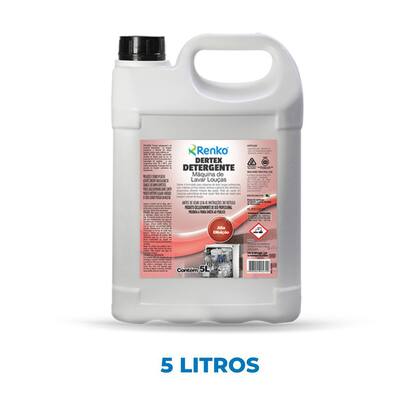 Imagem de Detergente para Máquinas de Lavar Louça Dertex 5 Litros Renko Limpeza Profissional Alto Rendimento