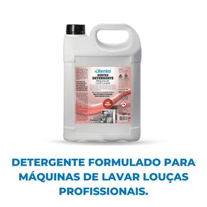 Imagem de Detergente para Máquinas de Lavar Louça Dertex 5 Litros Renko Limpeza Profissional Alto Rendimento