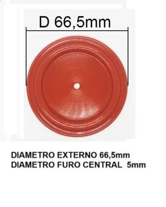 Imagem de Diafragma Membrana em silicone Aquecedor Cumulus 16lt ANTIGO D66,5 mm - VDS665SR