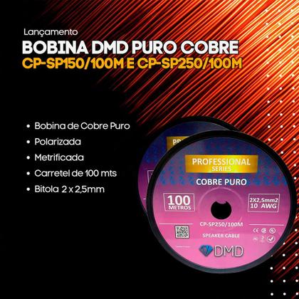 Imagem de Diamond Cable DMD CP-SP250 - Cabo para caixas acústicas 2x2,5mm² 10 AWG Cobre Puro Polarizada (100 metros)