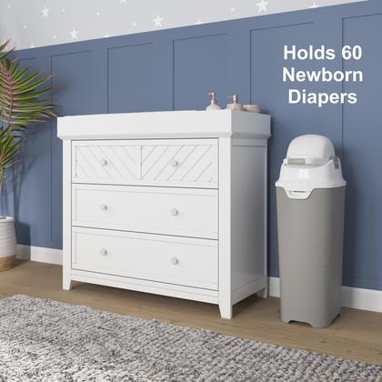 Imagem de Diaper Pail Foundations Tall Airtight Lid 60 fraldas brancas