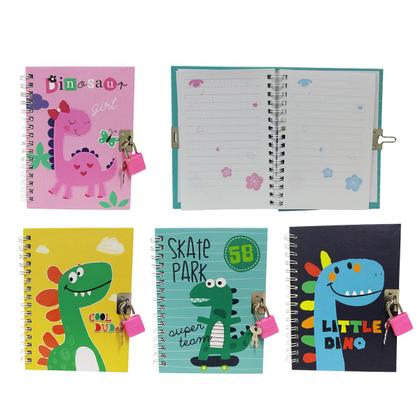 Diario com Cadeado e Chaves 45 Folhas Estampa Dinossauro - DY