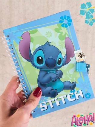 Imagem de Diario Infantil Caderno com Cadeado Disney Princesas Mickey Stitch Minnie Ariel Sereia 48FL Presente