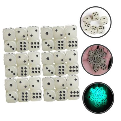 Imagem de Dice Alasum Luminous Glow in The Dark 36 unidades de acrílico preto