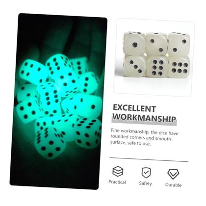 Imagem de Dice Alasum Luminous Glow in The Dark 36 unidades de acrílico preto