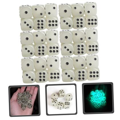 Imagem de Dice Alasum Luminous Glow in The Dark 36 unidades de acrílico preto
