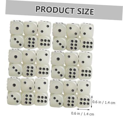 Imagem de Dice Alasum Luminous Glow in The Dark 36 unidades de acrílico preto