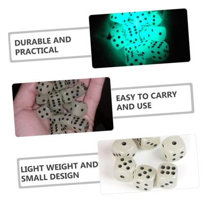 Imagem de Dice Alasum Luminous Glow in The Dark 36 unidades de acrílico preto