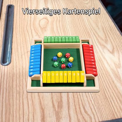 Imagem de Dice Game Shut The Box de madeira para 1-4 jogadores com tapete de mesa