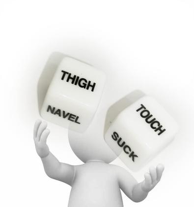 Imagem de Dice YNHIAG English Fun White Couple com instruções de ação