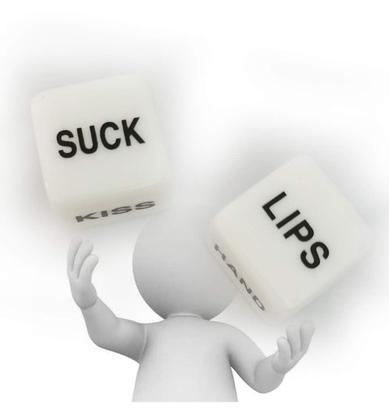 Imagem de Dice YNHIAG English Fun White Couple com instruções de ação