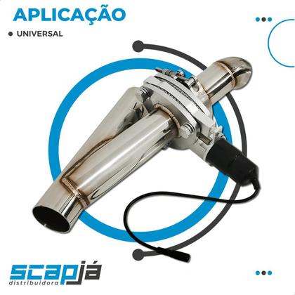 Imagem de Difusor 2,5 Polegadas Escapamento Eletrônico Inox Universal+Controle