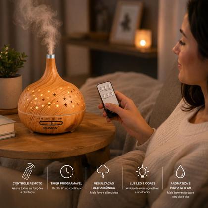 Imagem de Difusor Aromatizador B-Max BM041 300ml LED