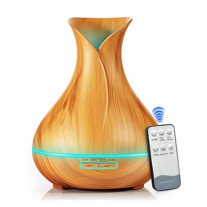 Imagem de Difusor Aromatizador E Umidificador Com Controle Remoto Ambientes 400ml Led 7 Cores