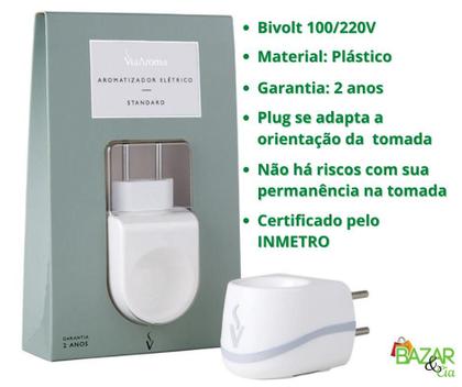 Imagem de Difusor Aromatizador Elétrico de Ambiente Via Aroma Bivolt Tomada